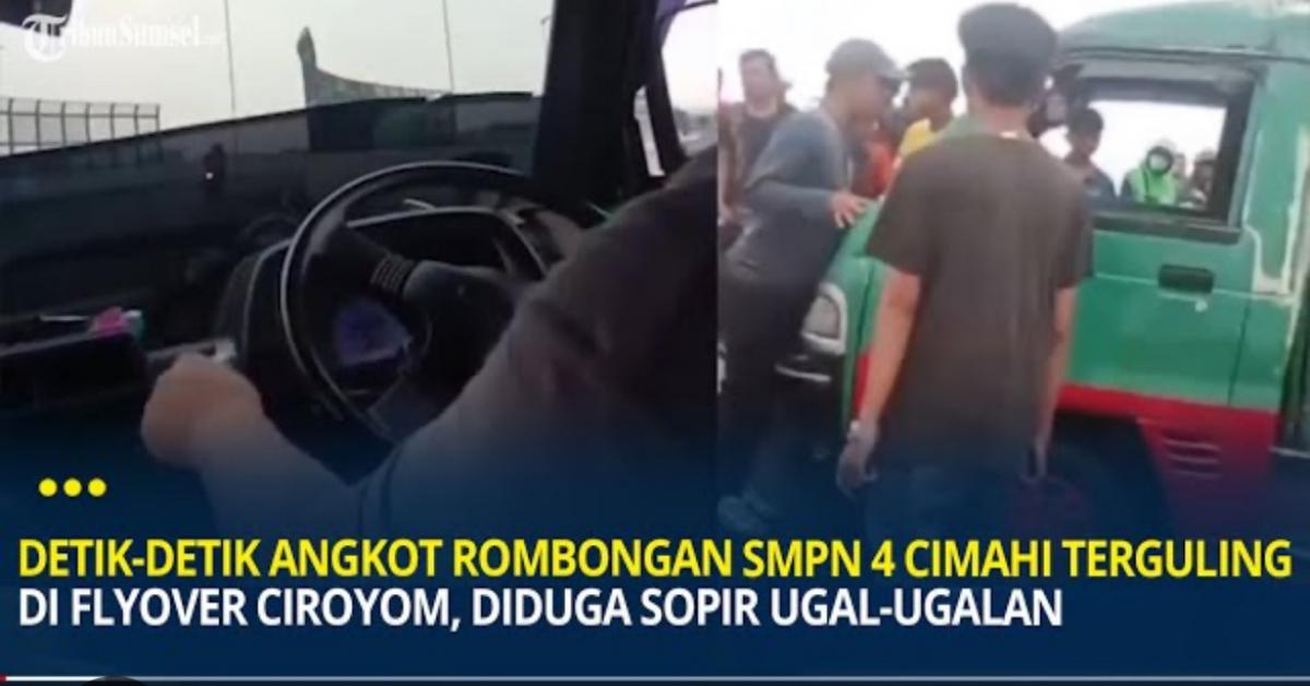 Korban Angkot Terguling di Flyover Ciroyom Bandung